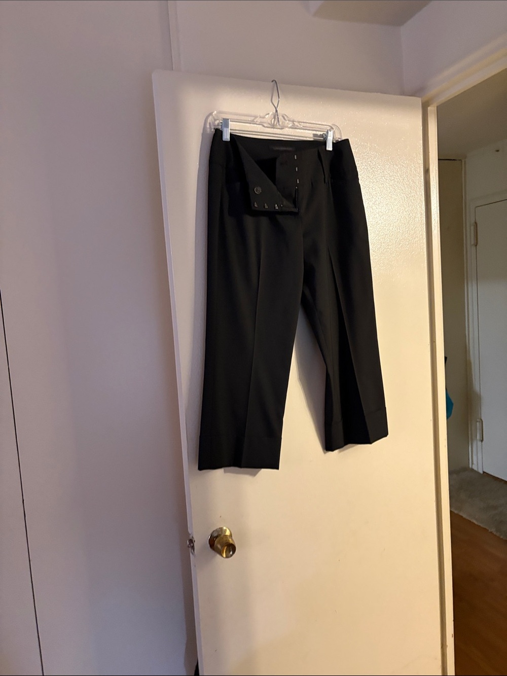 Black pin striped capris